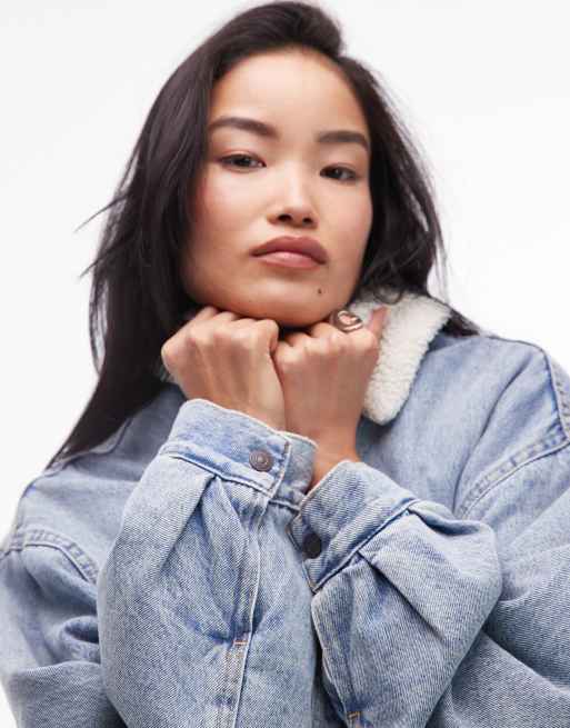 Levi's - Veste camionneur en jean style années 90 avec sherpa - Bleu délavé clair, 3 de 4