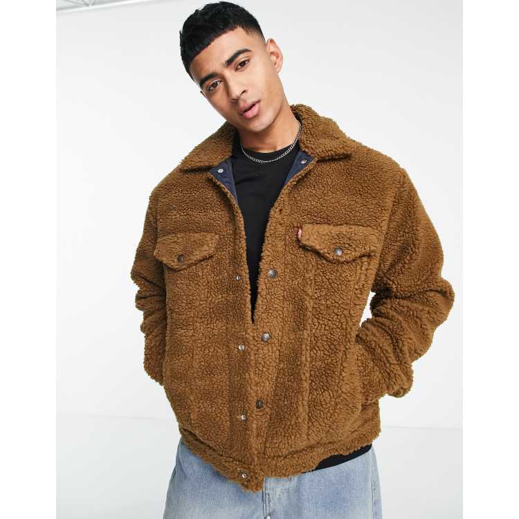 Levi s Veste camionneur imitation peau de mouton Marron ASOS