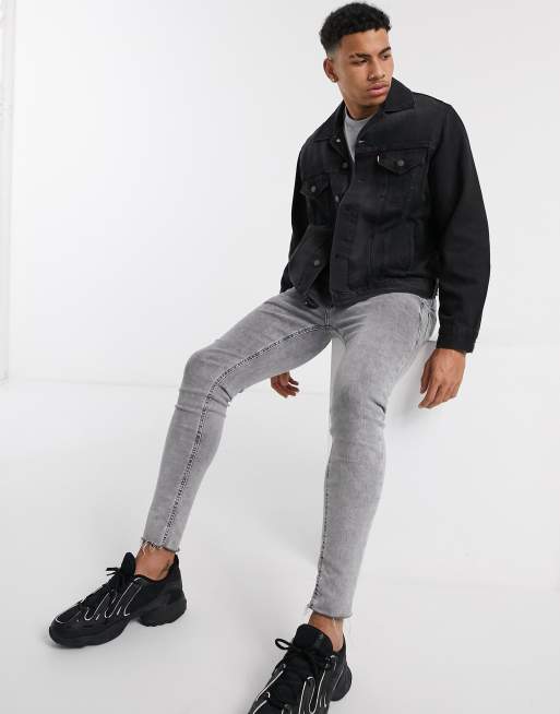 Veste jean noir levis discount