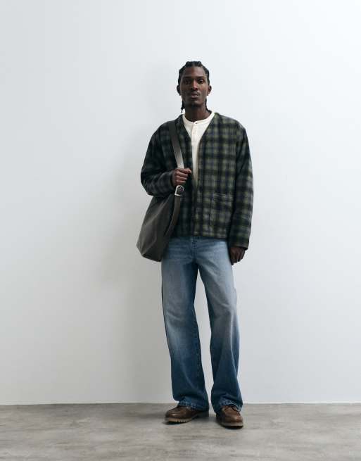 Levi's veste doublure réversible à carreaux boutonnée verte, 3 de 5