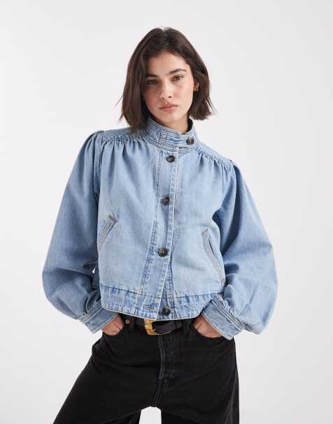 Levi's veste en jean courte à col cheminée bleu clair - view 1