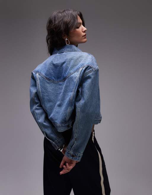 Levi's Veste en jean rétrécie style western années 90 Bleu