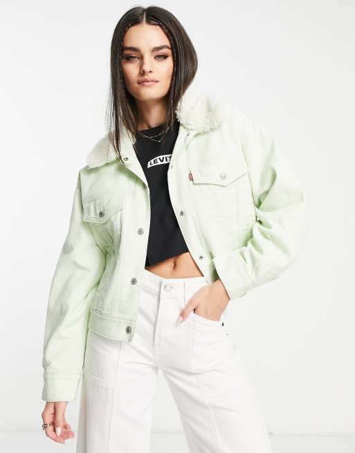Levi's - Veste en sherpa - Vert sauge