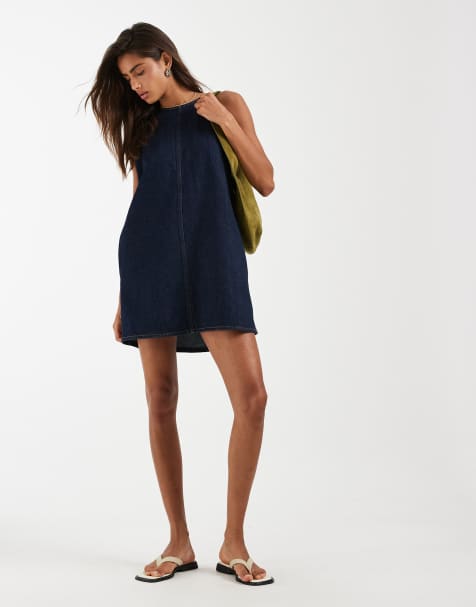 Levi's - Vestito a trapezio in denim blu stile anni '90 - view 1