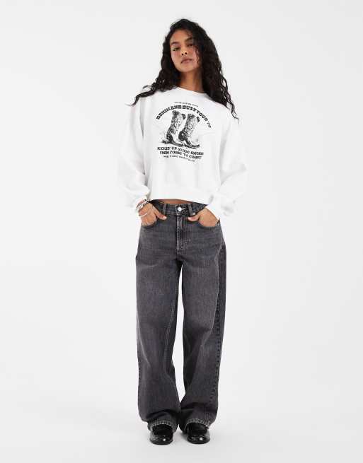 Levi's vintage boxig sweatshirt med grafiskt tryck i vitt, 2 av 4