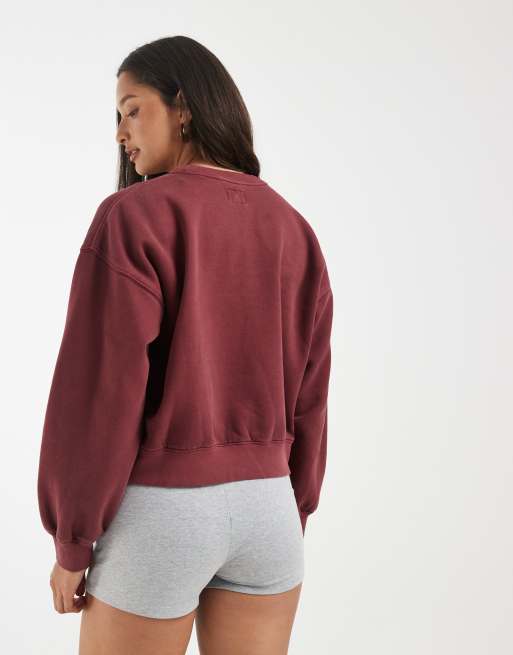 Levi's vintage boxy sweatshirt met logoprint in bordeauxrood, 4 van 4