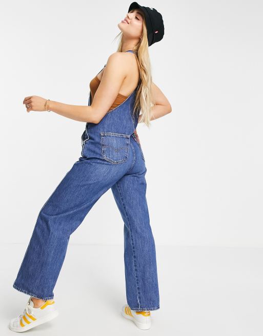 Vintage Denim Overalls - Blue