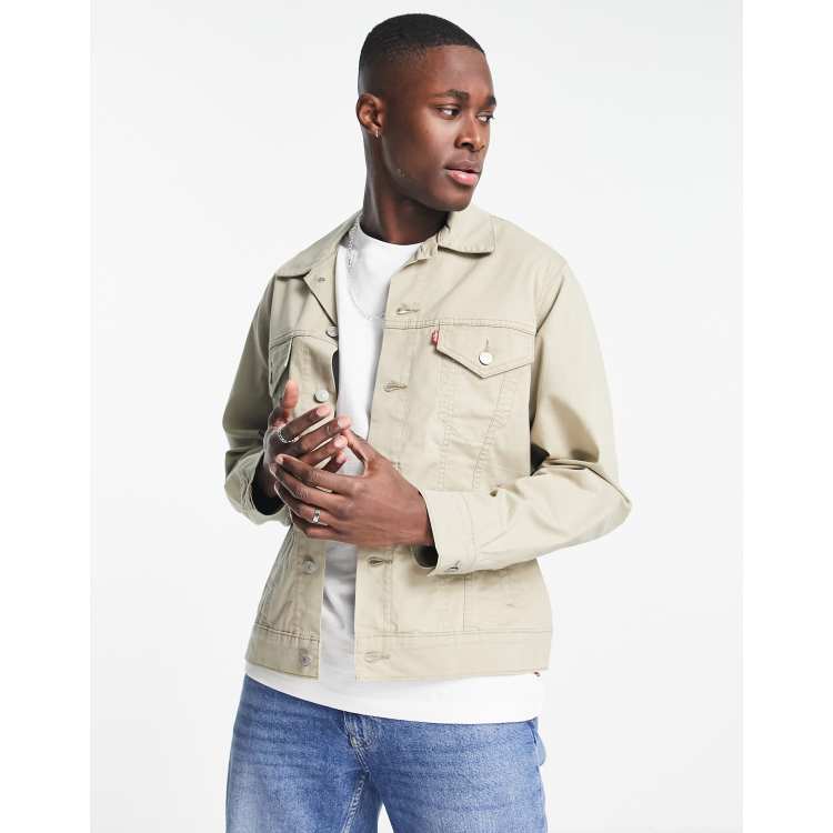 Levi's trucker jacket beige hot sale