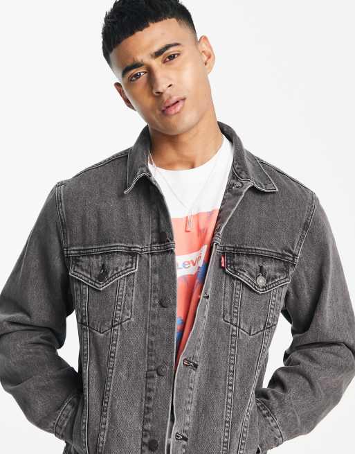 Levi's vintage fit denim trucker jacket in light wash black | ASOS