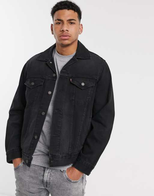 Levi's vintage fit denim trucker jacket in very black