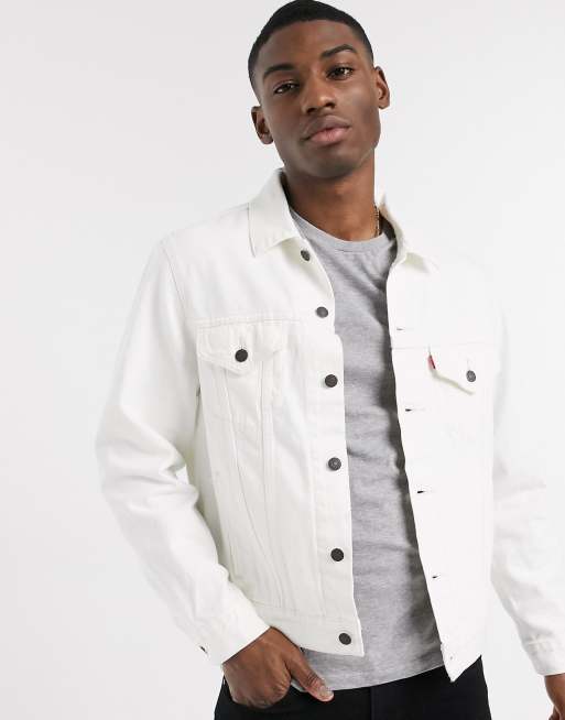 Levi s vintage fit denim trucker jacket in white out wash