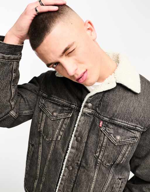Vintage black levis denim jacket online