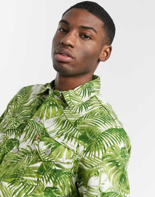 Tropical print jacket top