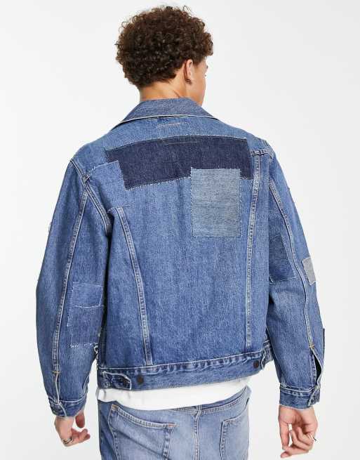 Levi's vintage fit trucker denim jacket in blue patchwork