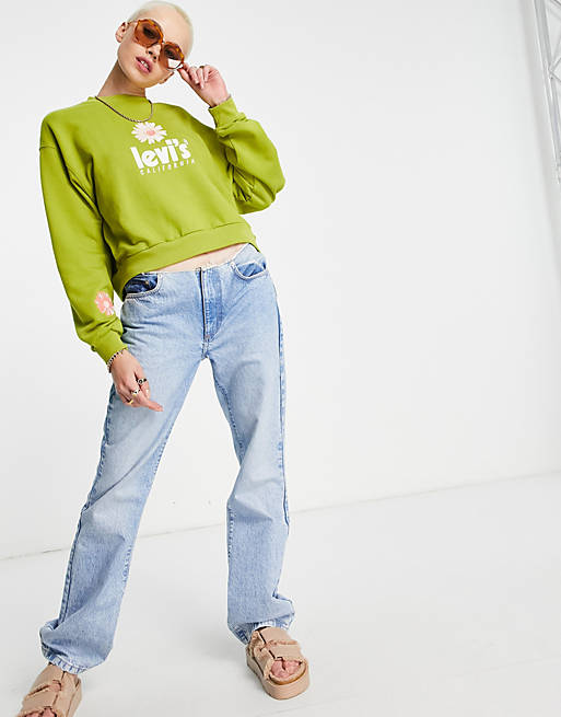 Levi's Vintage graphic crew sweatshirt in green | ASOS