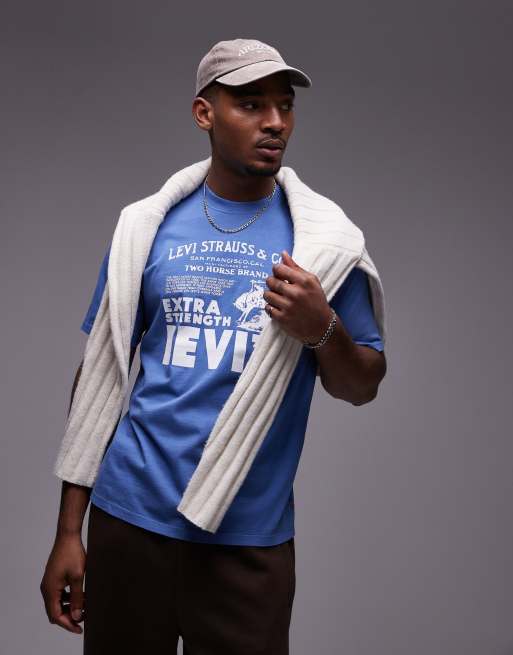 Levi's – Vintage – Locker geschnittenes T-Shirt in Mittelblau mit Archiv-Posterprint, 2 von 4