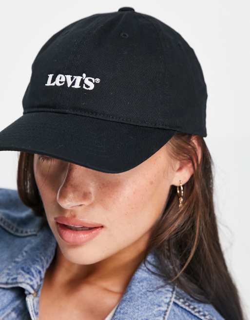 Levi's vintage logo flex cap in black