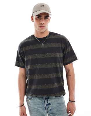 Levi's Levi's vintage logo geo stripe t-shirt in black