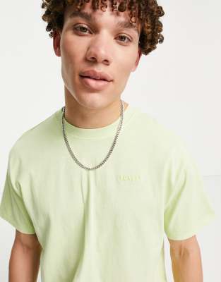 Levi's vintage logo relaxed fit garment dye t-shirt in shadow lime ...