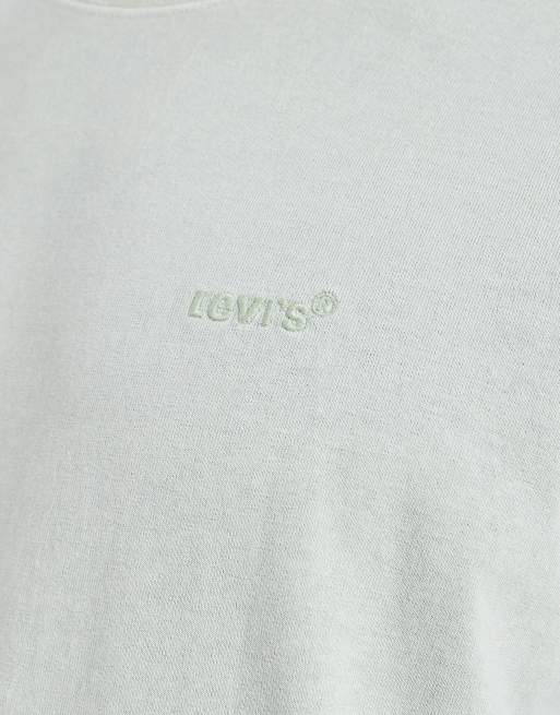 Levi's - Vintage-look garment-dyed T-shirt met rood label in lichtgroen, 5 van 5