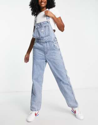 Levi's vintage overalls in light wash blue