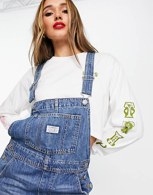 Levi's vintage overalls in mid wash blue | ASOS