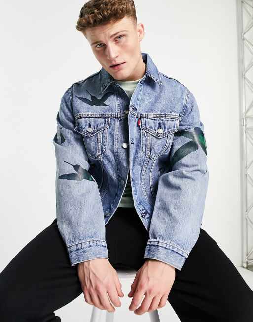 Carrer Washed Denim Trucker Jacket Indigo