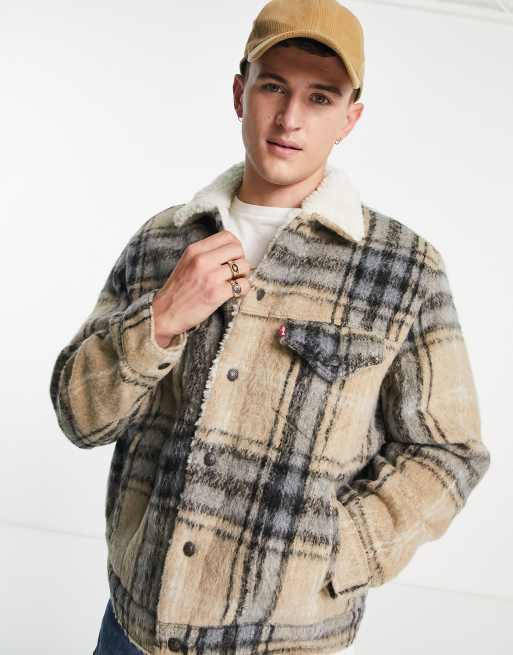 Levi's® Faux Sherpa Lined Plaid Shirt Jacket