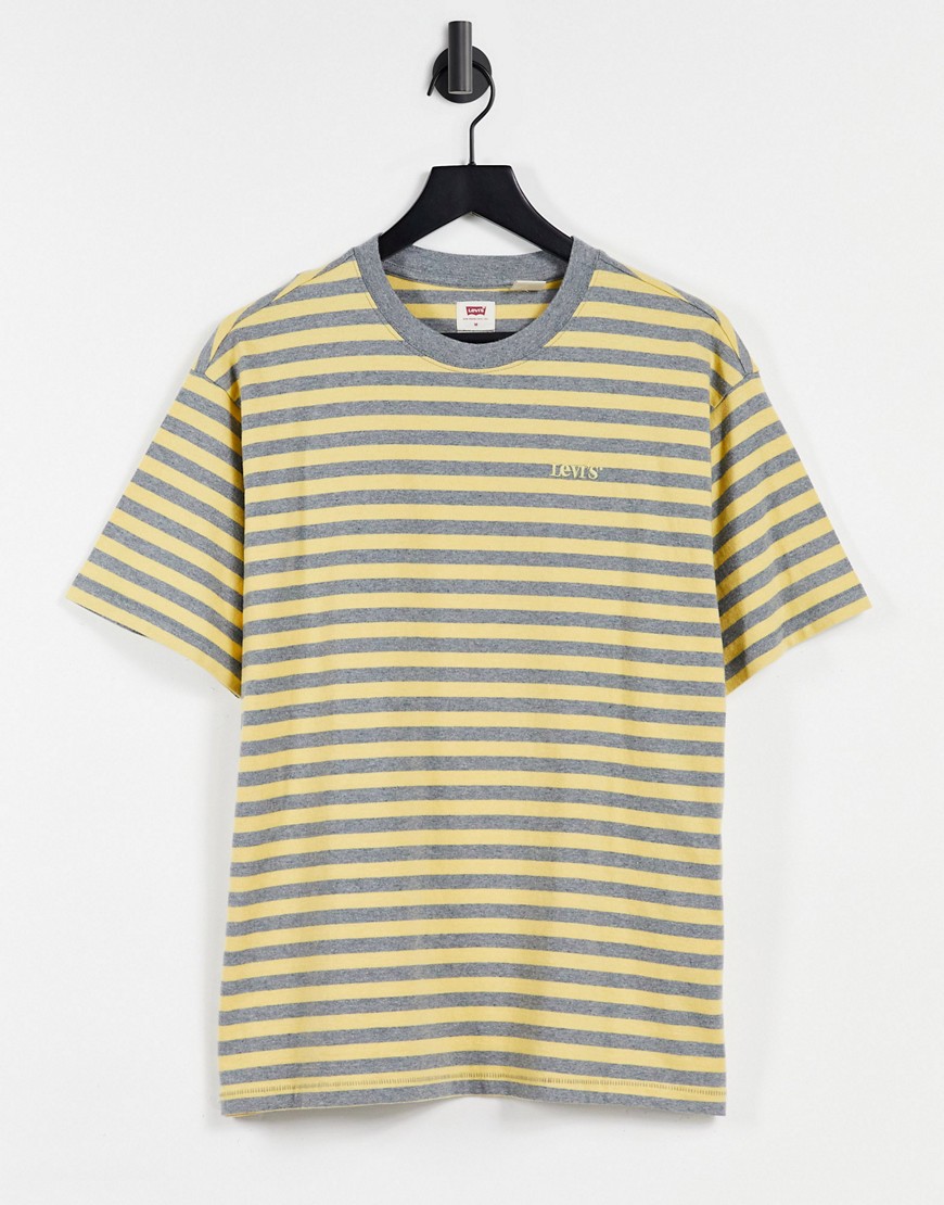 Levi's vintage relaxed fit stripe t-shirt in super lemon yellow