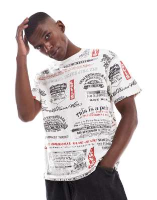 Levi's - Vintage - Ruimvallend T-shirt met 501-print in gebroken wit