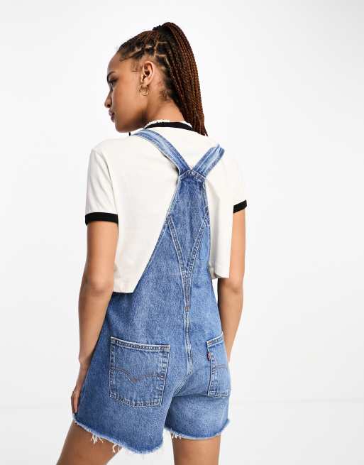 Levi dungaree shorts new arrivals
