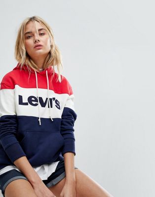 levis color block hoodie women's