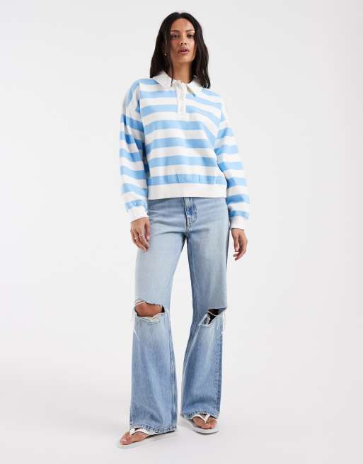Levi's vintage stribet polotrøje i blå, 2 af 4