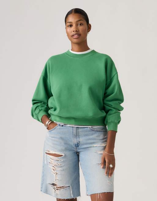 Levi's - Vintage - Sudadera verde de corte cuadrado de estilo vintage