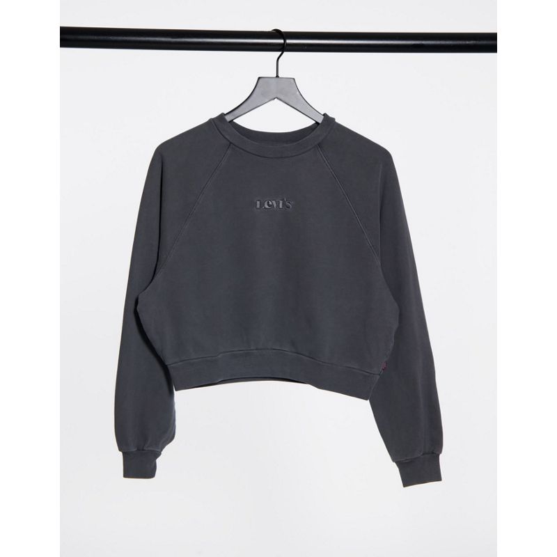 Levi's – Vintage-Sweatshirt in verwaschenem Schwarz mit Raglanärmeln und Rundhalsausschnitt