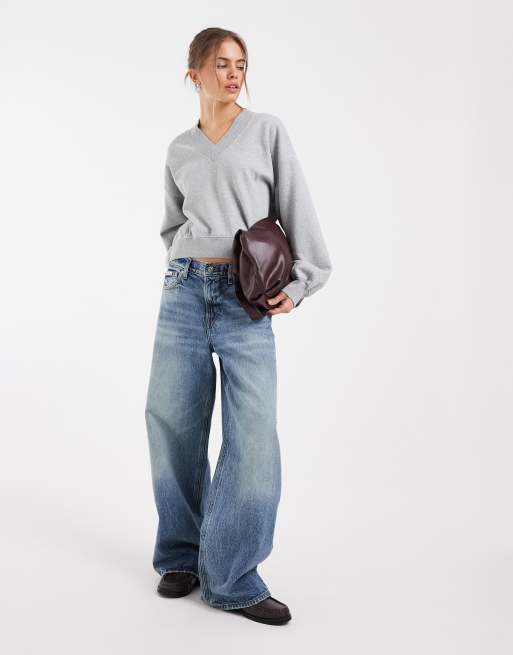 Levi's vintage sweatshirt med v-hals i grå, 2 af 4