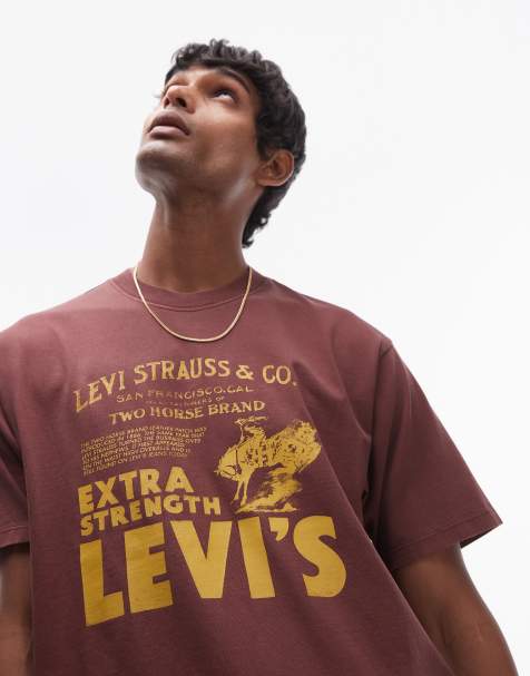 Levi's - Vintage - T-shirt décontracté avec imprimé poster d'archive - Bordeaux - view 1