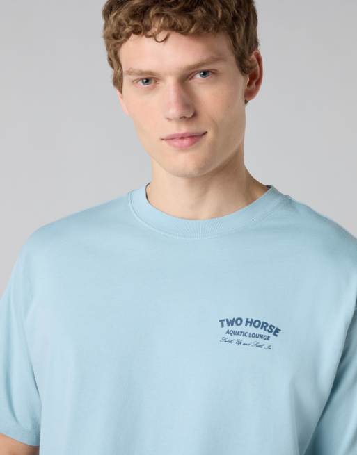 Levi's Vintage - T-shirt in cotone blu con grafica, 4 di 4