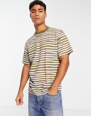 Levi's vintage t-shirt in green stripe with small logo