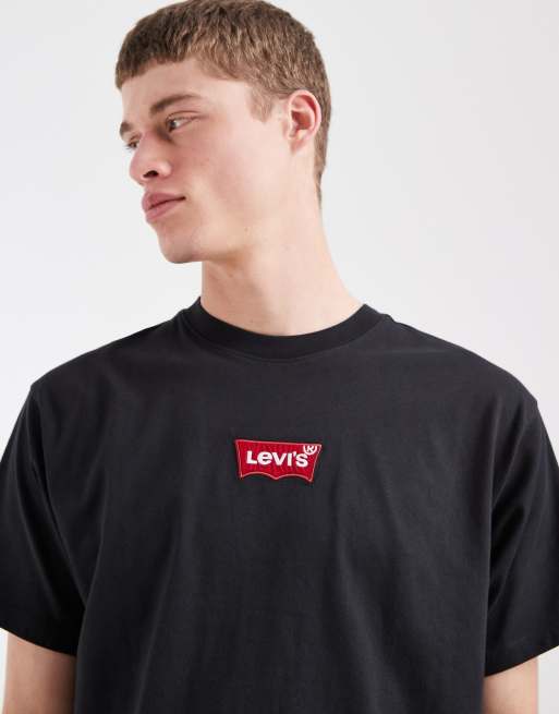 Levi's – Vintage-T-Shirt in Schwarz mit mittigem Fledermaus-Logoaufnäher, 2 von 5