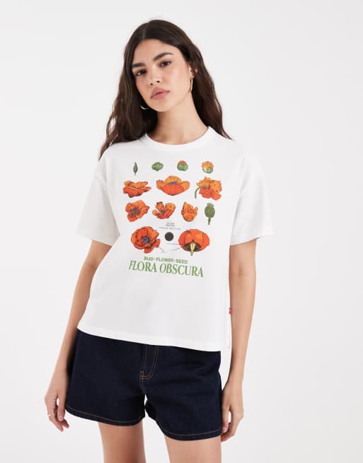 Levi's vintage T-shirt med grafisk print i hvid, 1 af 4