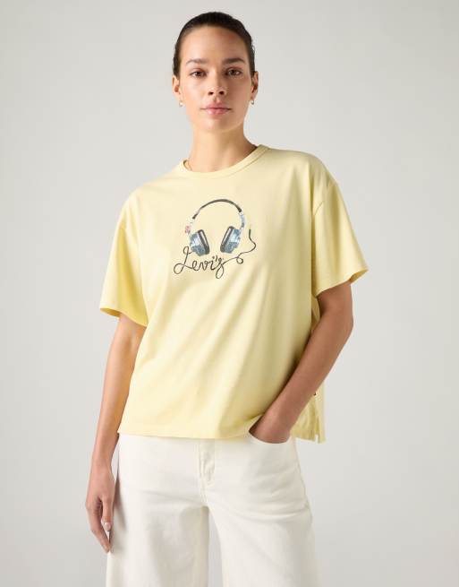 Levi's - Vintage - T-shirt met grafische print in geel, 4 van 4