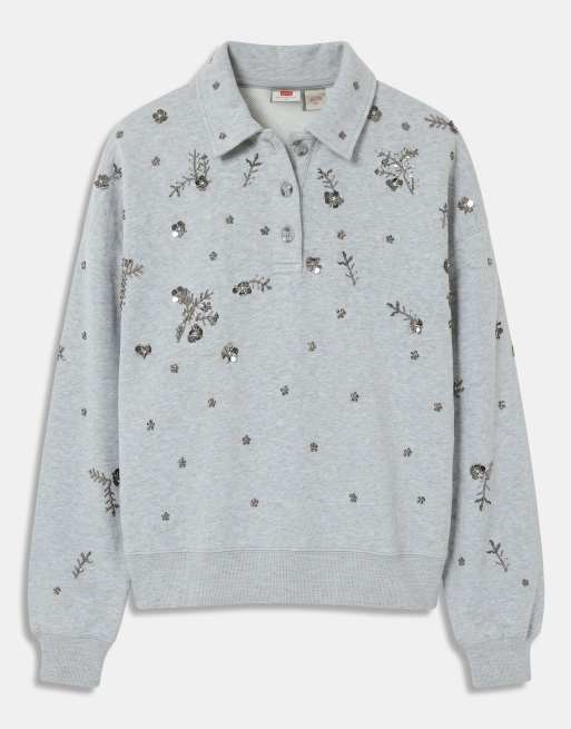 Levi's Vintage verziertes Polo-Sweatshirt in Grau, 5 von 8