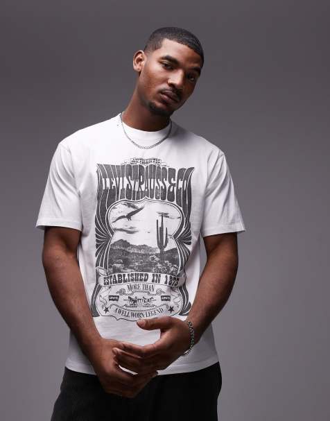 Levi's – Vintage – Vit, avslappnad t-shirt med konserttryck - view 1