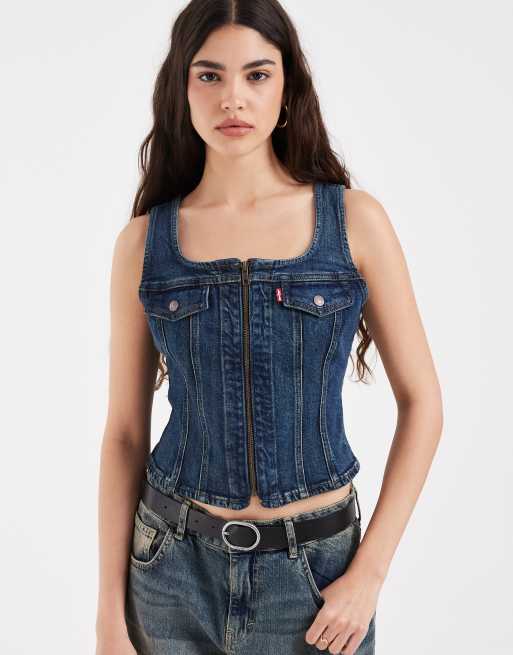 Levi's – Vintage-Weste in Blau mit Reißverschluss