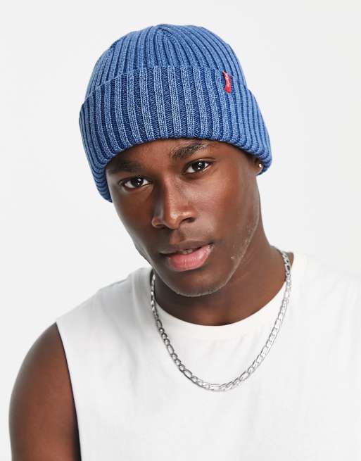 Levi's - Vissersmuts met rood lipje in marineblauw