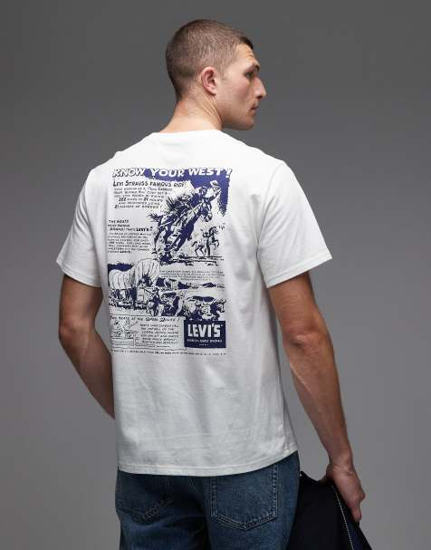 Levi's – Vit, avslappnad t-shirt med cowboytryck baktill - view 1