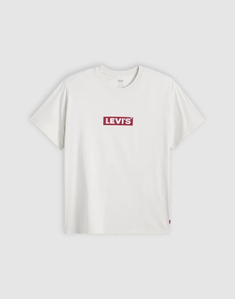 Levi's – Vit avslappnad t-shirt med fyrkantig logga - view 1