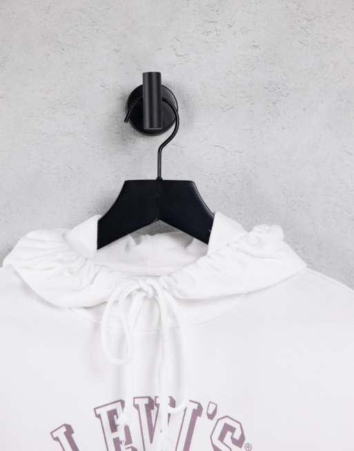 Levi's – Vit huvtröja med collegelogga , 4 av 4