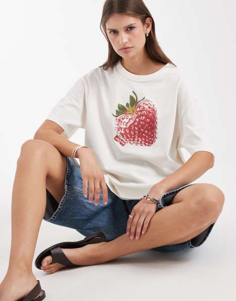 Levi's – Vit t-shirt i oversize med frukttryck - view 1